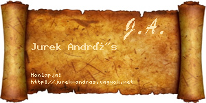 Jurek András névjegykártya